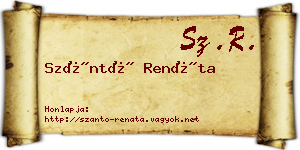 Szántó Renáta névjegykártya